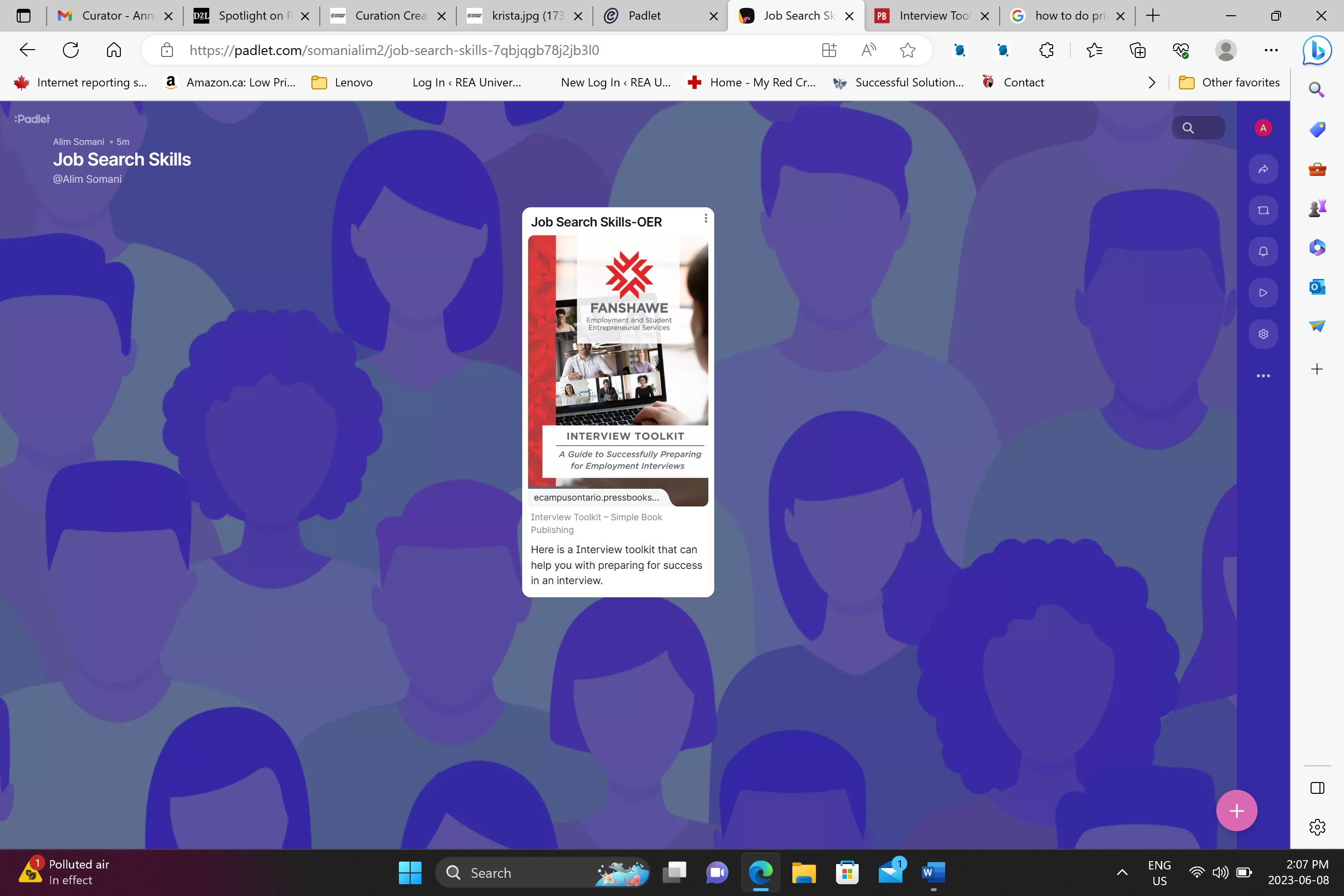 My Padlet Job Search Skills Extend Activity Bank